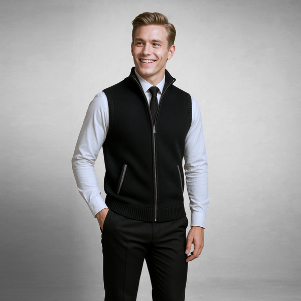Gilet Harrison in maglia con zip integrale