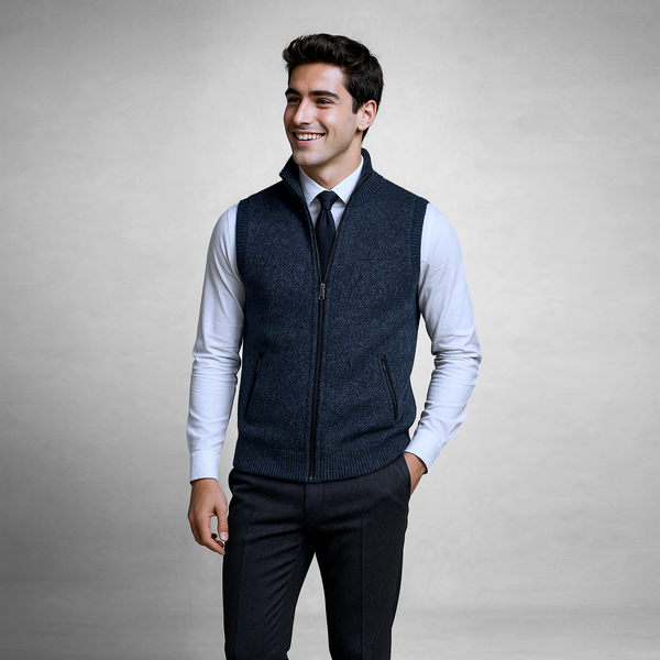 Gilet Harrison in maglia con zip integrale