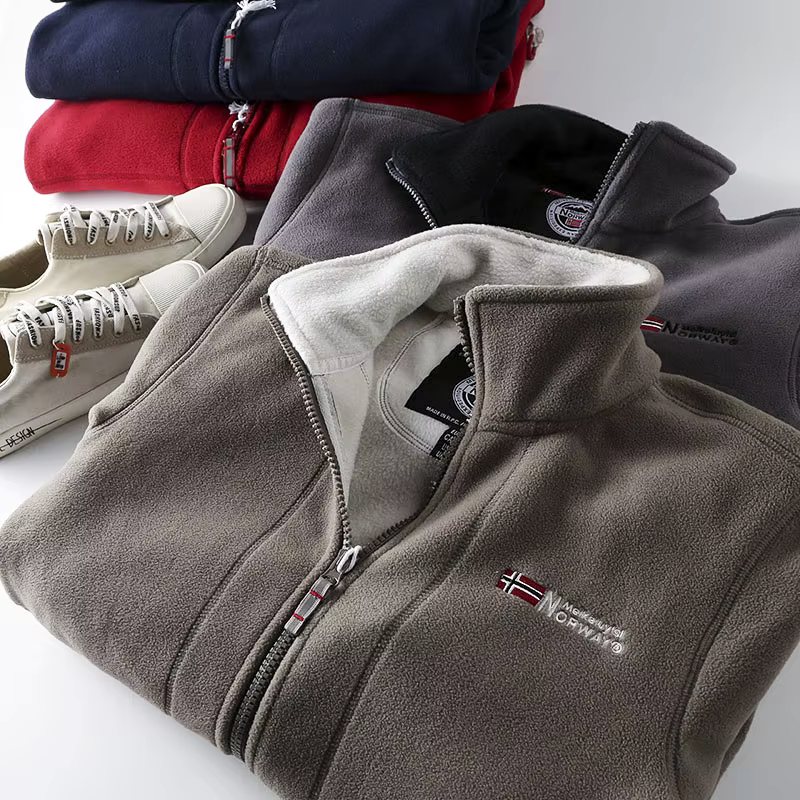 Giacca in pile Oslo con zip intera